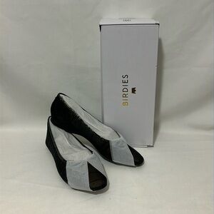 BIRDIES The Songbird Black Mesh Sparkle Flats Women’s Size 9.5 - NWT